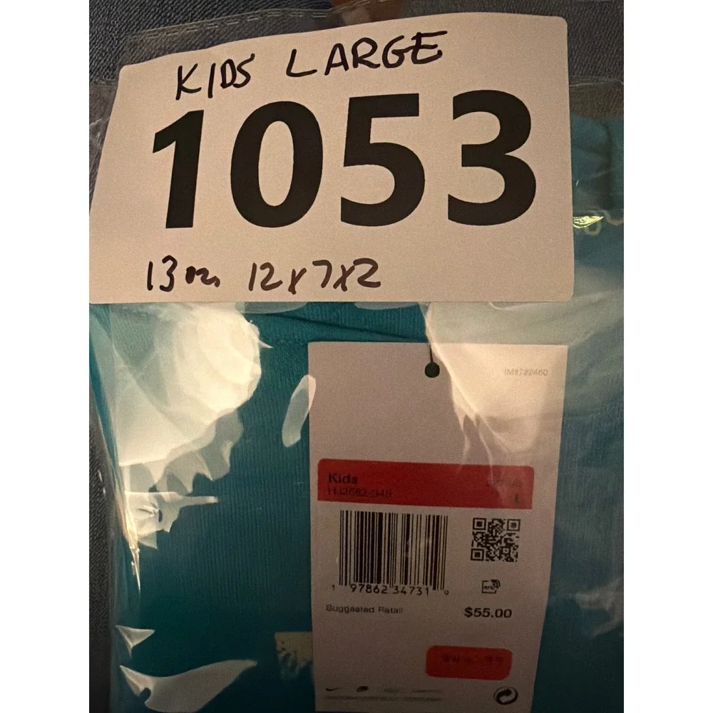Nike Kids Hoodie Turquoise All Over Logo Print Graphic Sweatshirt Size Large NEW